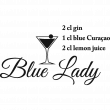 Stickers muraux pour la cuisine - Sticker décoratif cocktail Blue Lady - ambiance-sticker.com