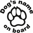Stickers muraux prénom - Sticker chien à bord 1 - ambiance-sticker.com