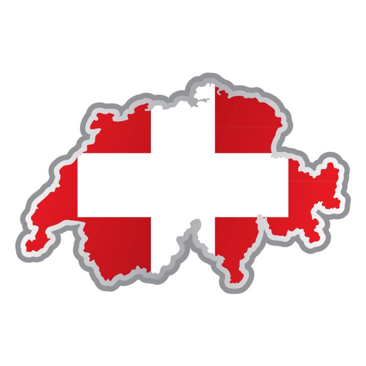 Stickers et Autocollants Voiture - Sticker Drapeau suisse intérieur de la forme de pays - ambiance-sticker.com