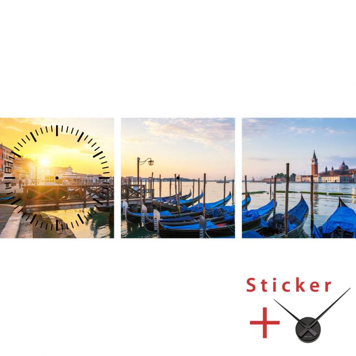 Stickers muraux horloges - Sticker mural Panorama d'une grande ville - ambiance-sticker.com