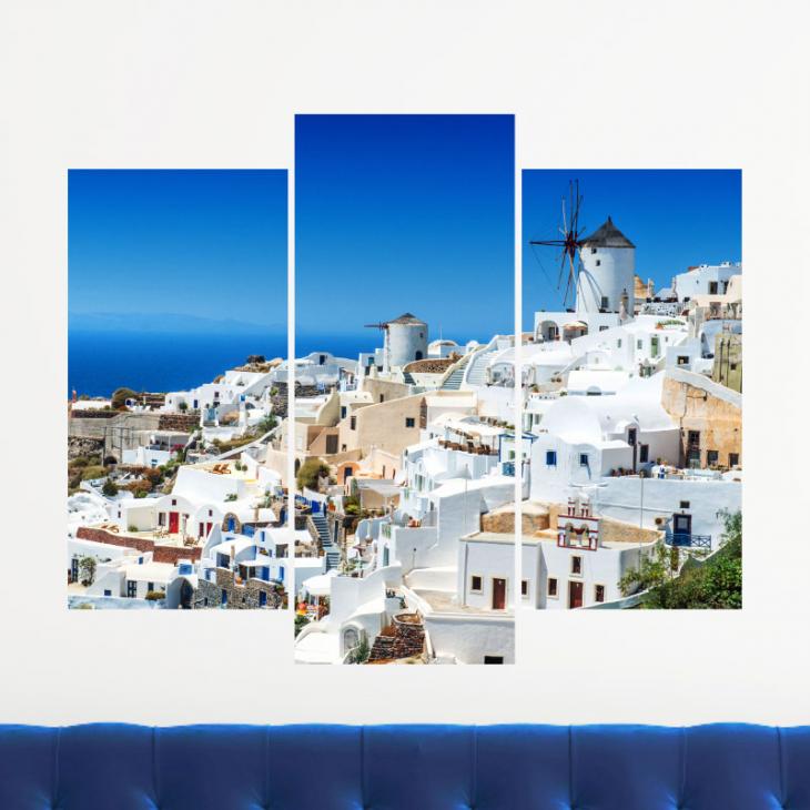 Paysage d’une ville Grecque - ambiance-sticker.com