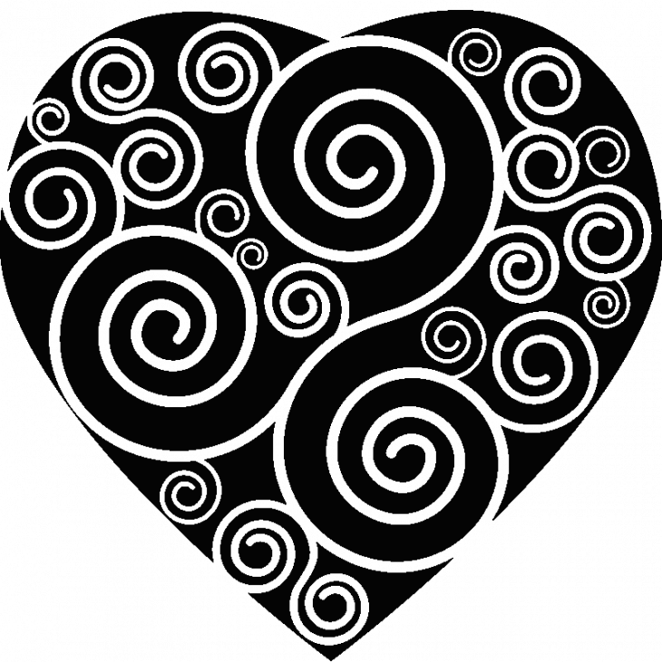 Sticker Coeur avec des remous - ambiance-sticker.com