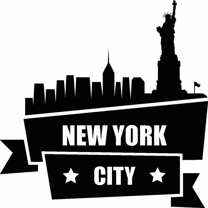 Stickers muraux Pays et Villes - Sticker New York avec étiquette - ambiance-sticker.com