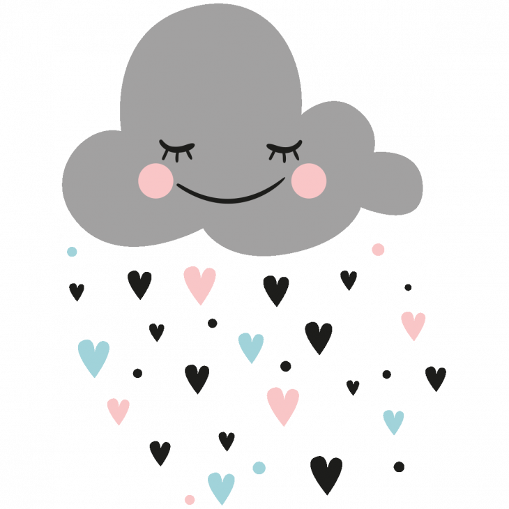 Stickers muraux pour les enfants - Sticker nuage d'amour scandinave - ambiance-sticker.com