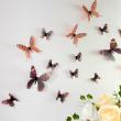 Muurstickers - Vlinders bruin 3D - 18 stickers vlinders levensecht 3D - ambiance-sticker.com