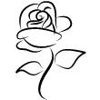 Muurstickers bloemen - Muursticker  romantische roos - ambiance-sticker.com