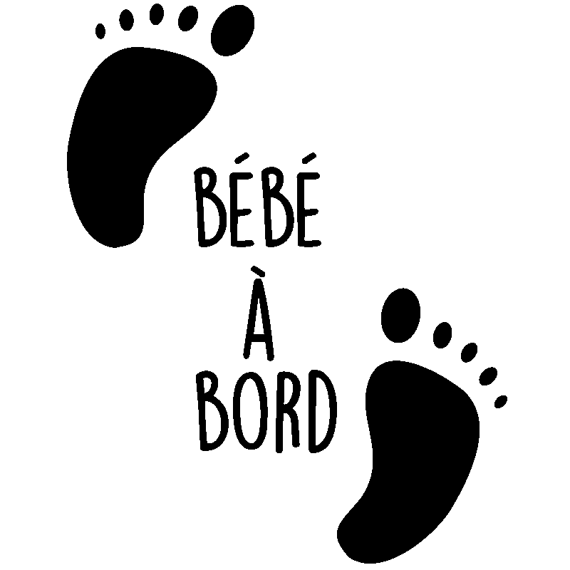 Sticker bébé à bord autocollant de 20 x 15 cm avec petits pieds de
