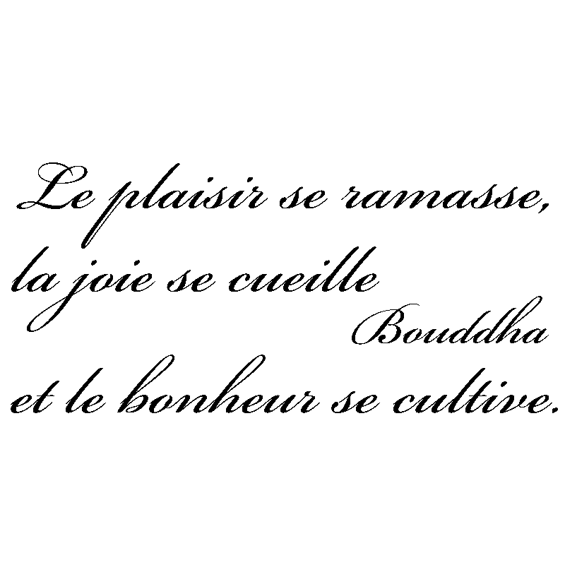 Wall decal Buddha French quote – Le bonheur se cultive – Wall