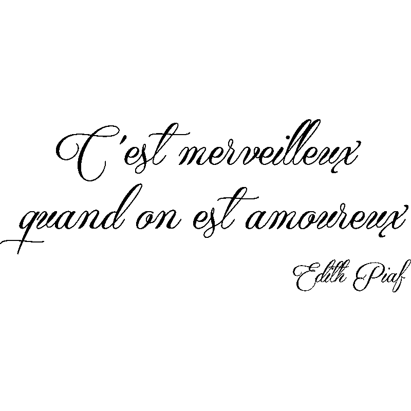Quote Wall Quand On Est Amoureux Edith Piaf Wall Decals Quote Wall Stickers French Ambiance Sticker