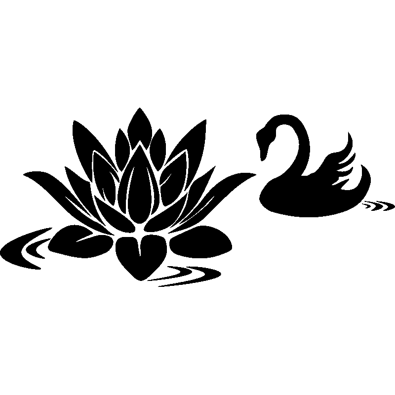 Sticker fleur de lotus sur l'eau pas cher - Stickers Nature