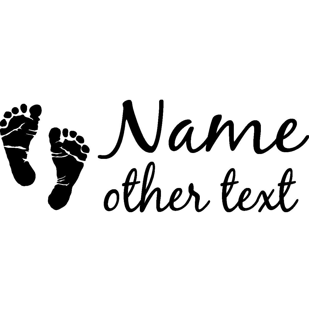 Sticker prénom personnalisé petits pieds