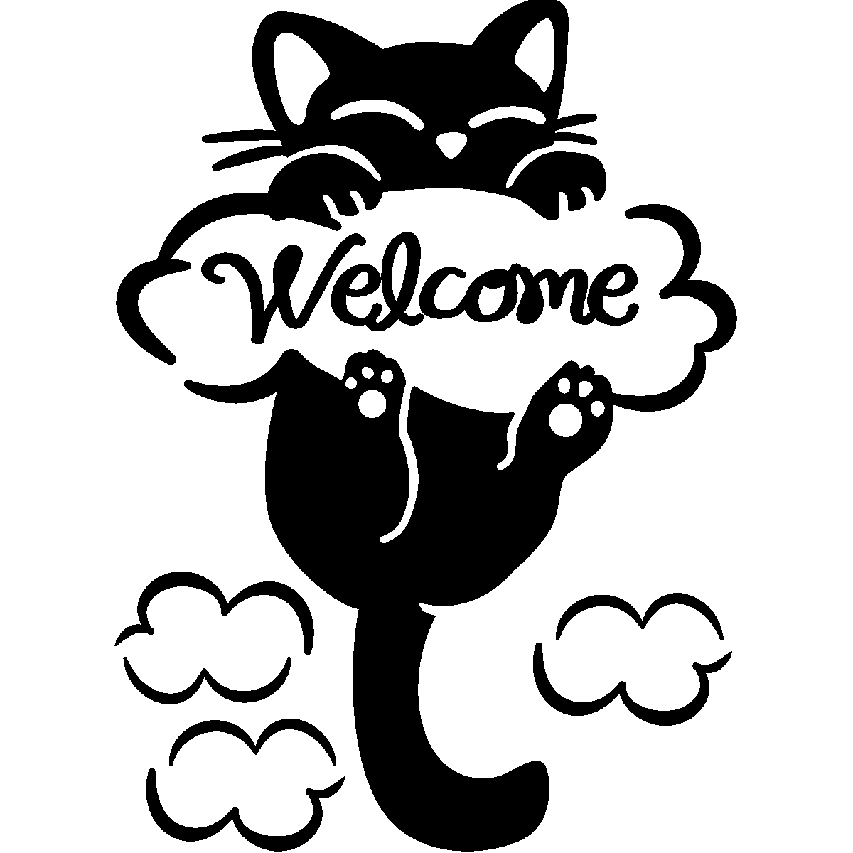 Wall Decal Door Welcome Cat Wall Decals Mini Wall Decal Animals Ambiance Sticker