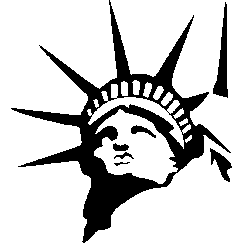 New York - Statue of Liberty Head - Red White Blue Sticker for