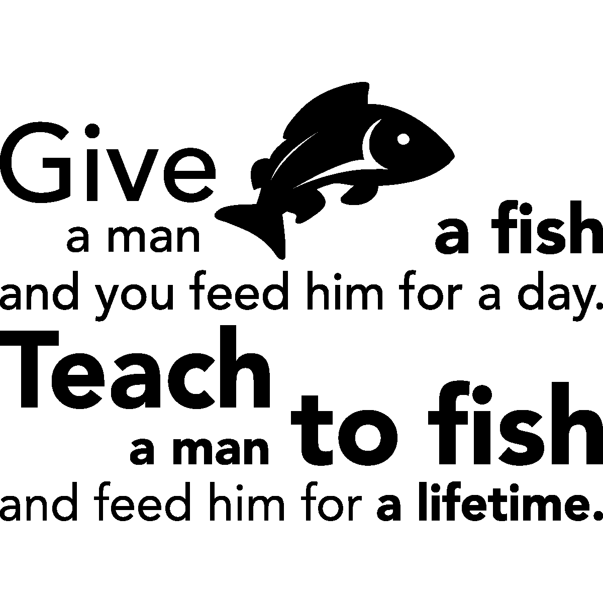 Wall decals with quotes - Wall decal Teach a man to fish…