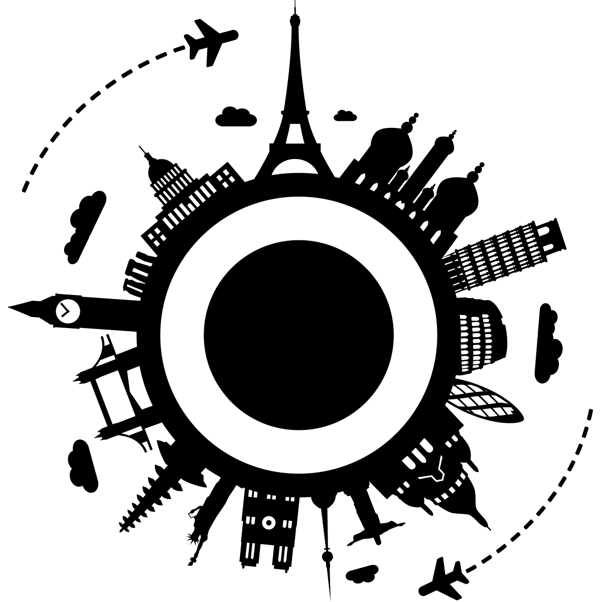 Sticker Villes tour du monde monuments - Stickers STICKERS VILLES ET VOYAGES  Paris - ambiance-sticker