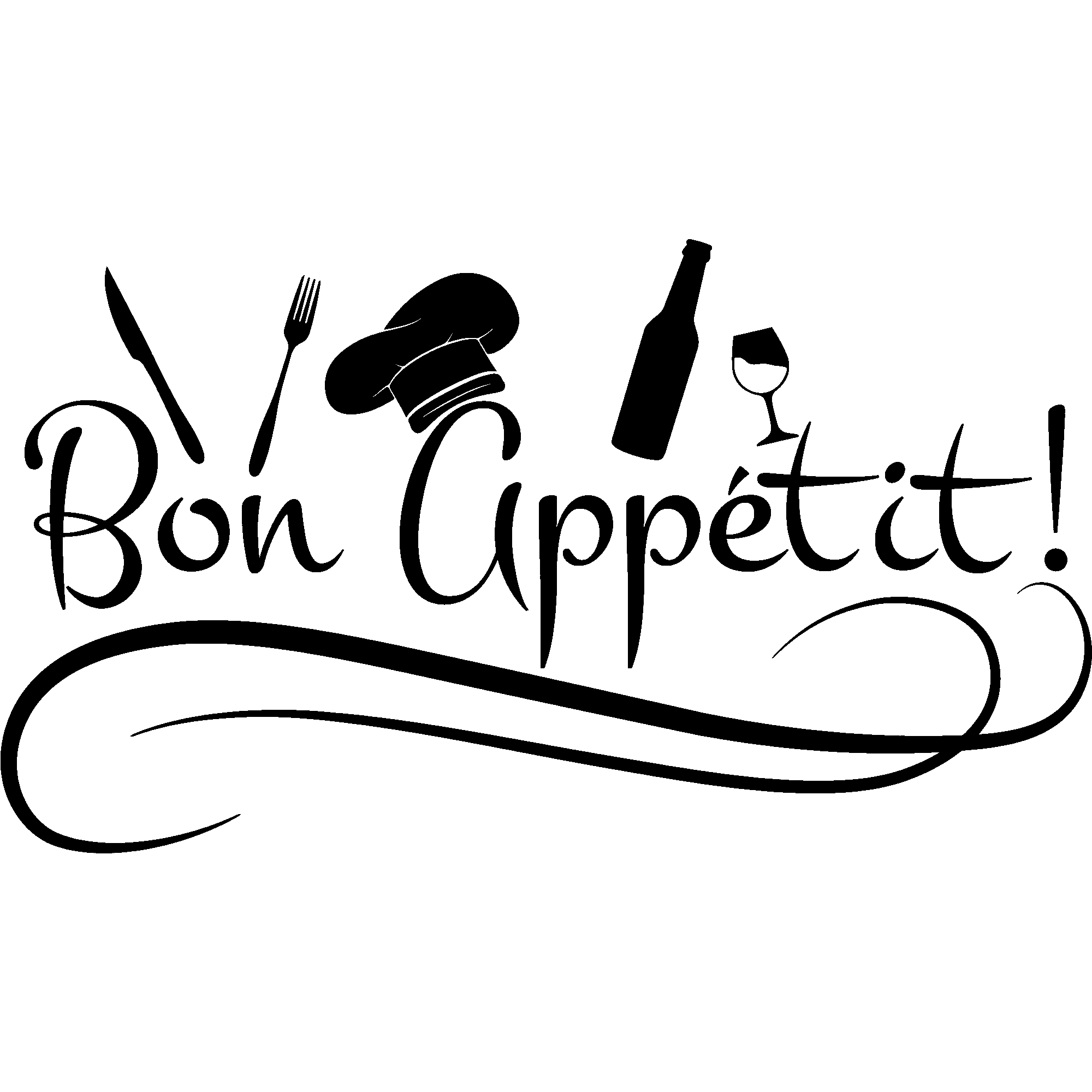 Stickers muraux citations - Sticker Bon appétit du chef - ambiance-sticker.com