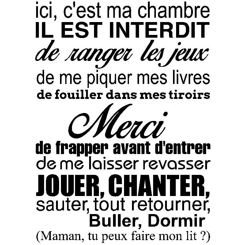 Wall Decal Merci De Frapper Avant D Entrer Wall Decal Quote Wall Stickers Children Ambiance Sticker