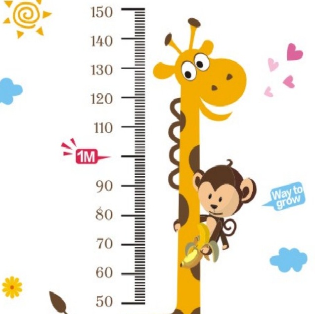 Wandtattoos kinderzimmer - Girafe and monkey kidmeter  wall decal - ambiance-sticker.com