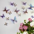 Wandtattoos  - 3D blaue Schmetterlinge - 18 3D- Schmetterlinge getreu - ambiance-sticker.com