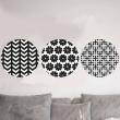 3 dekorative kreise Schwarz und Weißes mit blumen - ambiance-sticker.com