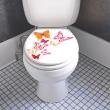 Wandtattoos WC - Wc niederreißend wandtattoo mit den gefärbten Schmetterlingen - ambiance-sticker.com