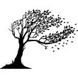 Wandtattoo Baum geblasen durch Wind - ambiance-sticker.com