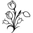 Wandtattoo Blumenstrauß der Tulpen - ambiance-sticker.com