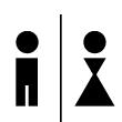 Wandtattoos WC - Wandtattoo Cartoon Mann und Frau - ambiance-sticker.com