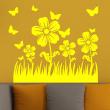 Wandtattoo Feld der Blumen und Schmetterlinge - ambiance-sticker.com