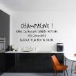 Wandtattoos für küche - Wandtattoo deko zitat Champagne ! - ambiance-sticker.com
