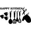 Wandtattoo zitat Küche Happy kitchen - ambiance-sticker.com