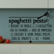 Wandtattoos für küche - Wandtattoo deko zitat Rezept Spahetti pesto - ambiance-sticker.com
