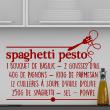 Wandtattoos für küche - Wandtattoo deko zitat Rezept Spahetti pesto - ambiance-sticker.com