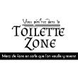 Wandtattoo zitat Toilette Zone - ambiance-sticker.com