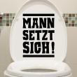 Wandtattoos WC - Wandtattoo zitat Wc Mann setzt sich! - ambiance-sticker.com
