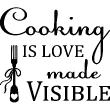 Wandtattoos sprüche - Wandtattoo Cooking is love made visible - ambiance-sticker.com