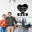 Wandtattoos für küche - Wandtattoo Cooking love - ambiance-sticker.com