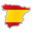 Stickers und Aufklebers Auto - Sticker Spanische Flagge innerhalb Land Form - ambiance-sticker.com