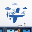 Wandtattoos kinderzimmer - Wandtattoo Kind Welpe im Flugzeug - ambiance-sticker.com