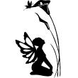 Wandtattoos kontur - Wandtattoo Fairy sitzend Schmetterling und Blumen - ambiance-sticker.com