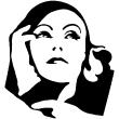 Greta Garbo Porträt 2 - ambiance-sticker.com