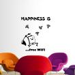 Wandtattoos - Wandtattoo Happiness is free Wifi - ambiance-sticker.com