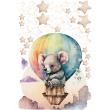 Wandtattoos Kindertiere  - Wandtattoo Koala im Aquarell-Heißluftballon - ambiance-sticker.com