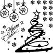 Wandtattoos deko Weihnachten - Wandtatoo Merry christmas - ambiance-sticker.com