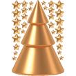 Wandtattoos Weihnachten - Wandtatoos Weihnachten moderner goldener Baum - ambiance-sticker.com