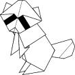 Wandtattoos kinderzimmer - Wandtattoo Origami Waschbären - ambiance-sticker.com