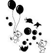 Wandtattoos kinderzimmer - Wandtattoo bären, luftballons und vögel - ambiance-sticker.com