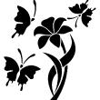 Wandtattoos tiere - Wandtattoo Schmetterling auf einer Blume - ambiance-sticker.com