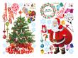 Wandtattoo Santa Claus, Weihnachtskugeln und Tannen - ambiance-sticker.com