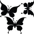 Wandtattoos tiere - Wandtattoo Silhouetten Schmetterlinge - ambiance-sticker.com